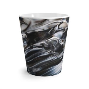 Water Waves Latte Mug Full Printed Pink Cup Water Photo; Hat Favorite Coffee Cup Realistic Drops Ceramic Mug 12 oz