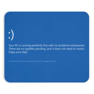Blue Screen Mouse Pad Windows Error Geek Art Design Mousepads Waterproof Mat Office Workplace Gift