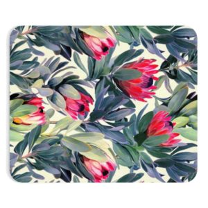Red Flowers Mouse Pad Office Gift Mouse Mat Mouse Pad Drown Flower Art Print Mousepad Mousemat Birthday Gift Desk Accessories