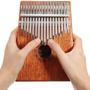 17 Key Kalimba Thumb Piano Solid Mahogany Body Finger Piano Easy to Learn Mbira Instrument Gift for Kids Adult Beginners Professional