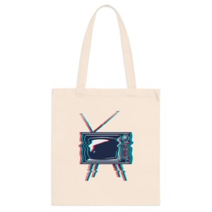 ECO Handbag Retro TV- Travel Tote Bag – Cotton Shopper Hand bag Old School Style