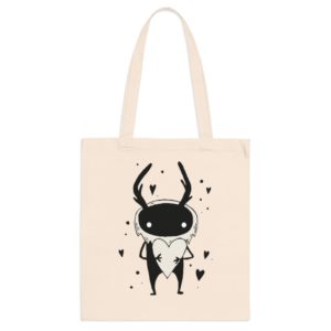 ECO Handbag Love Cartoon- Travel Tote Bag – Cotton Shopper Hand bag Unusual Style