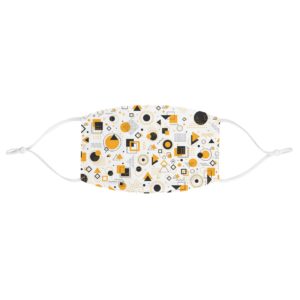 Black Yellow Geometric Face Mask Art Design Everyday Use Casual Fabric Face Mask Funny Gift