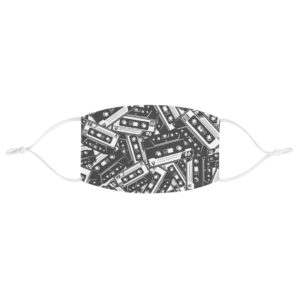 Retro Cassette Face Mask Art Design Everyday Use Casual Fabric Face Mask Funny Gift