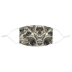 Black and White Sharks Mask Art Design Everyday Use Casual Fabric Face Mask Funny Gift