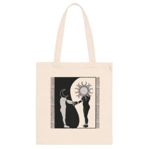 ECO Handbag Day and Night – Travel Tote Bag – Cotton Shopper Hand bag Unusual Style