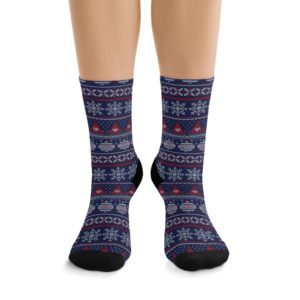 Christmas Socks Full Printed Socks Funny Print Unisex Print Men Socks Women Socks Food Sublimation Socks Christmas Tree Christmas Pattern Tree Snowflakes Garlands Best Gift