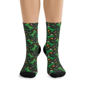 Christmas Rex Socks Full Printed Socks Funny Print Unisex Print Men Socks Women Socks Food Sublimation Socks Best Gift Merry Christmas Rex Dinosaurs Tyrannosaurus Rex