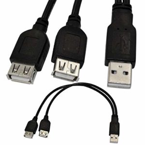 USB 2.0 Charging Data Sync Cable USB 2.0 A Male to 2 Dual USB Female Jack Y Splitter Charging & Data Sync Cable 30CM