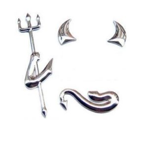 MIAOKASI Cute 3D PVC Small Devil Style Demon Car Sticker Auto Car Emblem Decal Decoration