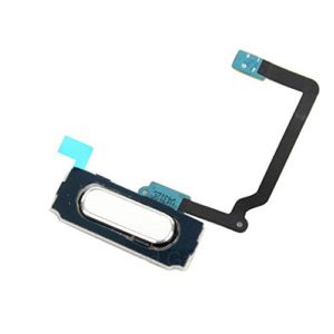 Home Button Flex Cable Fingerprint Key Replacement Kit for Samsung Galaxy S5 I9600 G900, G900f, G900a, G900v, G900p, G900r4, G900t (All Carriers) (White)