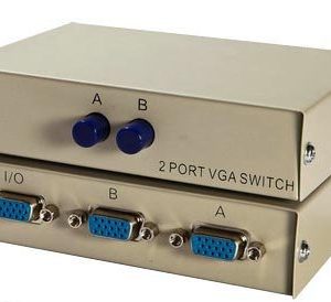 2 Ports VGA Switch Selector Box (2 In 1 Out, 2 PC to 1 Monitor)