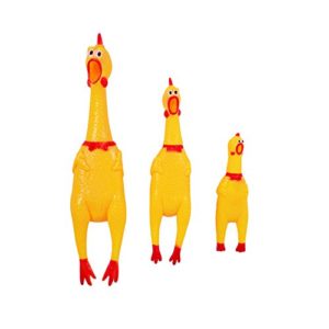 KCHEX A Screaming Yellow Rubber Chicken Dog Toy Non Toxic Bite-Resistant Squeaky Toy Lovely Baby Dog Safe Latex Rubber Pet Toy Gift