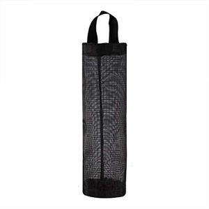Gaiatop Plastic Bag Holder Dispenser Hanging Storage Folding Mesh Garbage Bag Trash Bags Organizer Recycling Grocery Pocket Containers for Kitchen Black