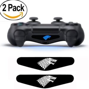 2pcs Pair Game Light Bar Vinyl Stickers Decal Led Light Bar Cover for Sony Playstation 4 Dualshock 4 PS4 PS4 Slim PS4 Pro Controller Gamepad Skins Removable (Wolf)